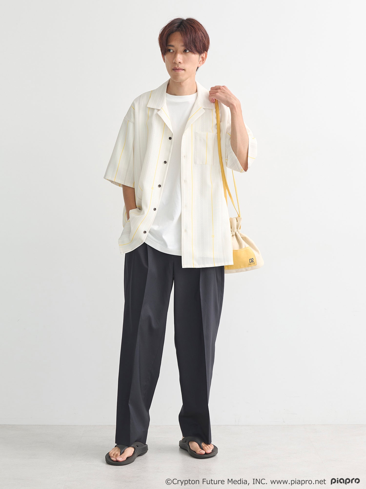 (Goods - Shirt) Kagamine Rin / Len Open Collar Big Shirt [earth music&ecology Japan Label]