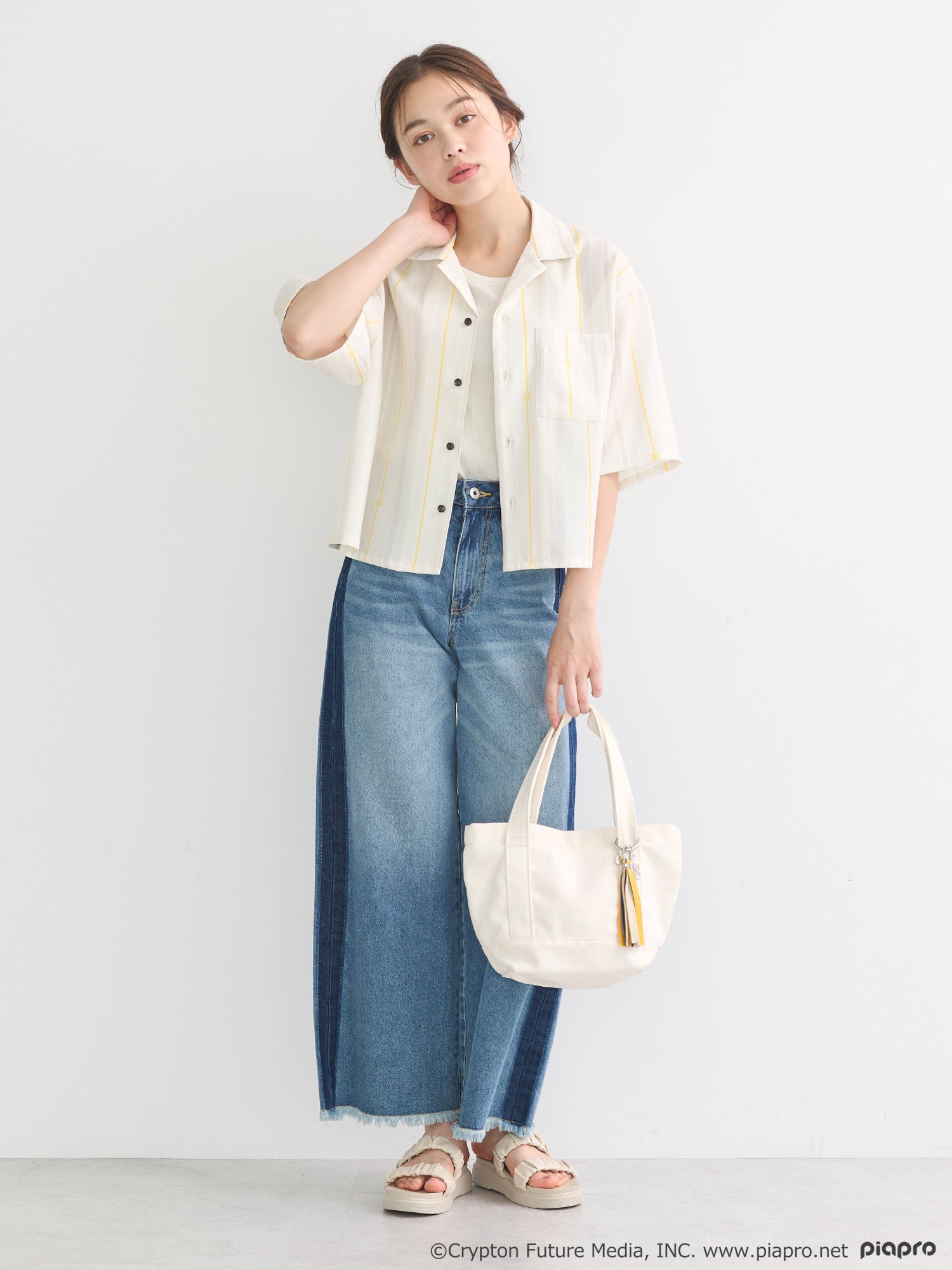 (Goods - Shirt) Kagamine Rin / Len Open Collar Shirt [earth music&ecology Japan Label]