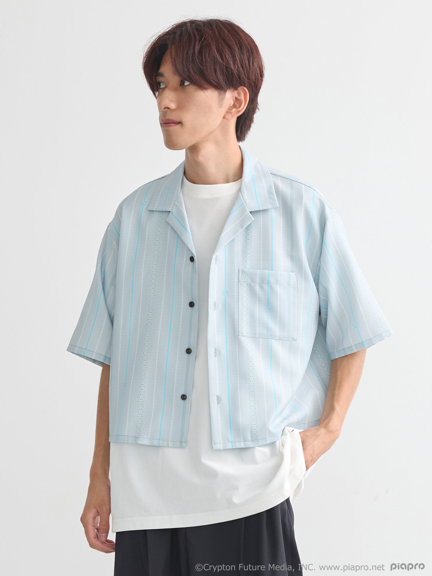 (Goods - Shirt) Hatsune Miku Open Collar Shirt [earth music&ecology Japan Label]
