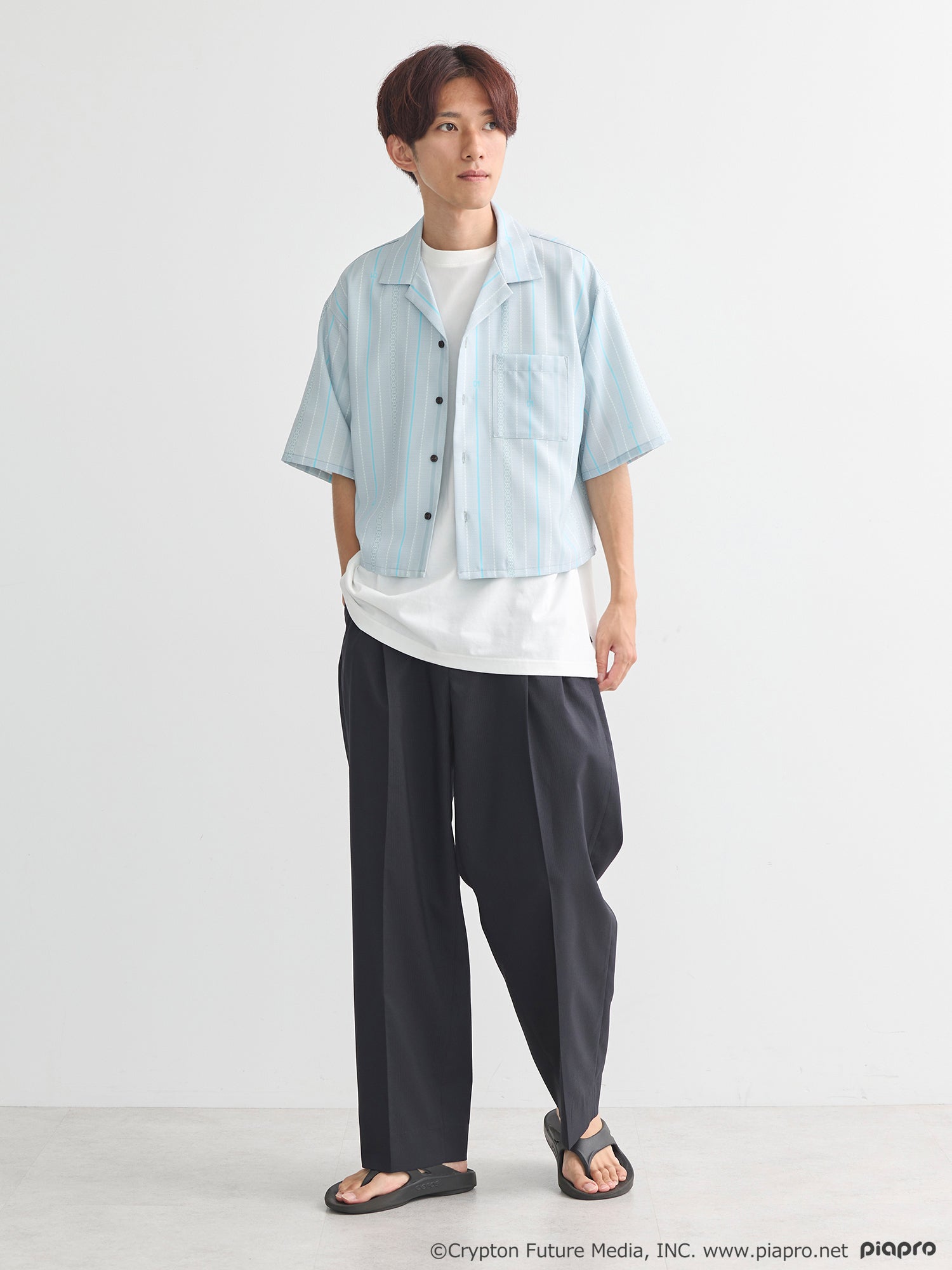 (Goods - Shirt) Hatsune Miku Open Collar Shirt [earth music&ecology Japan Label]