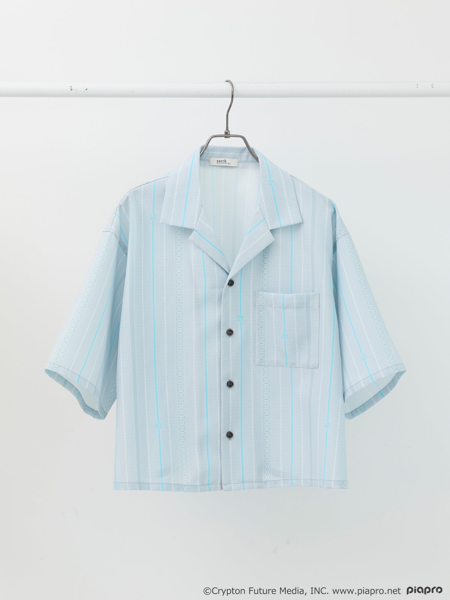 (Goods - Shirt) Hatsune Miku Open Collar Shirt [earth music&ecology Japan Label]