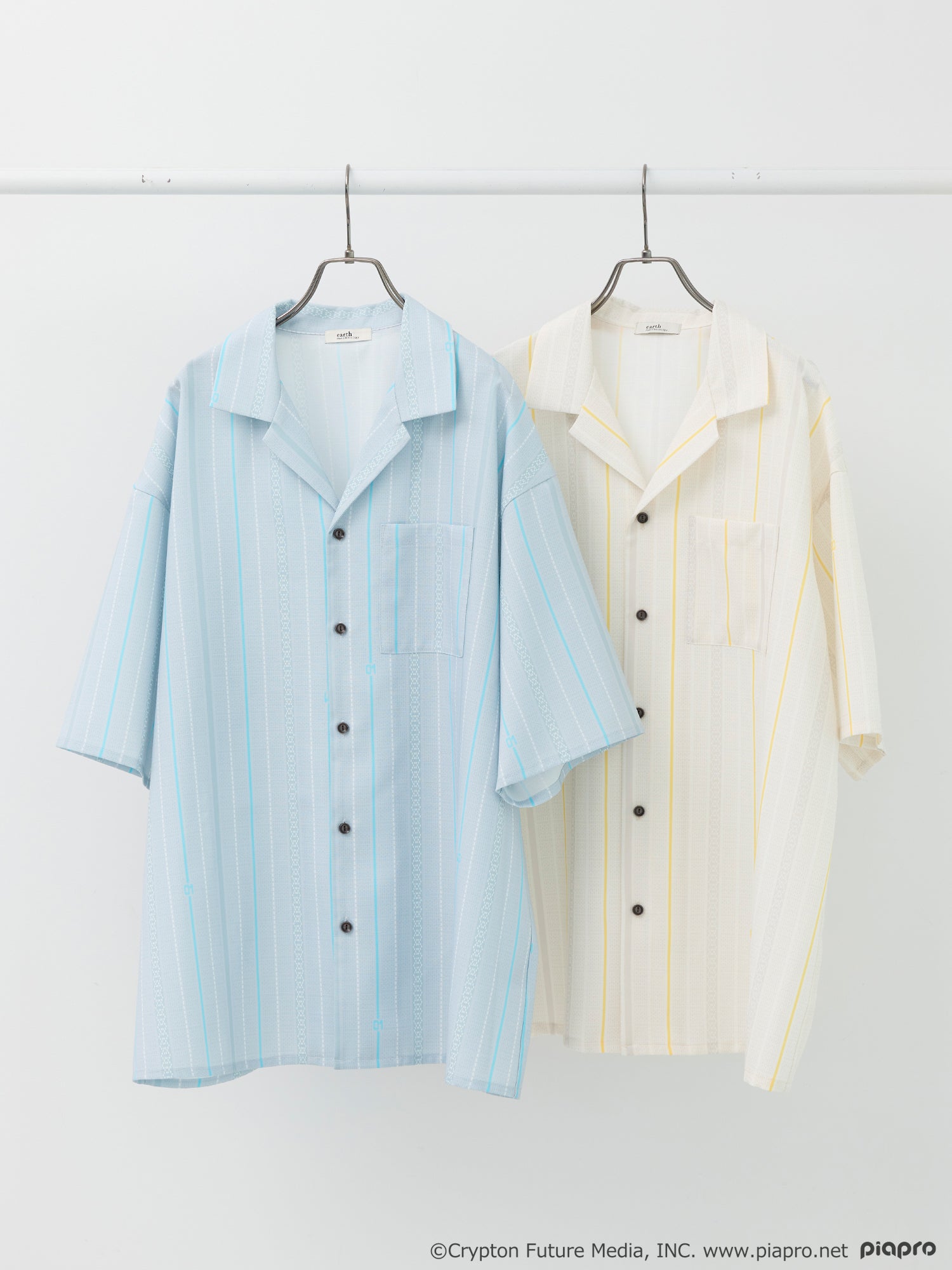 (Goods - Shirt) Hatsune Miku Open Collar Big Shirt [earth music&ecology Japan Label]