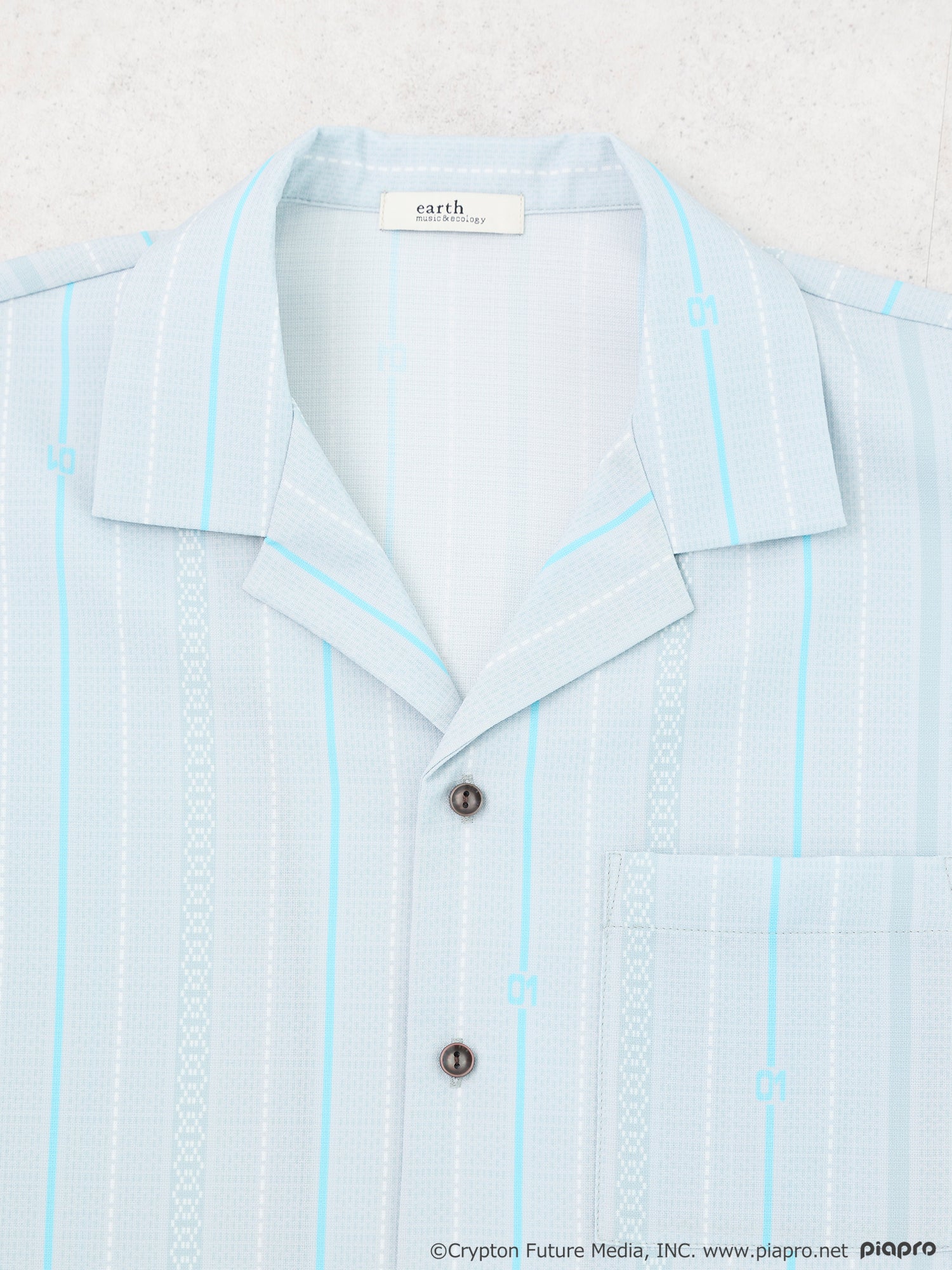 (Goods - Shirt) Hatsune Miku Open Collar Shirt [earth music&ecology Japan Label]