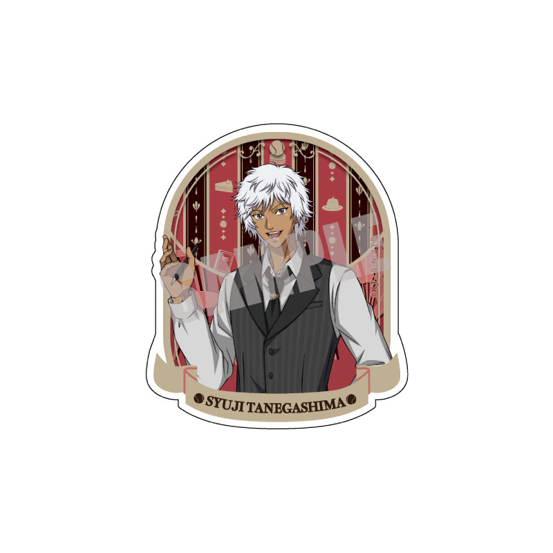 (Goods - Sticker) New Prince of Tennis Die-cut Sticker Shuji Tanegashima (Cafe ver.)