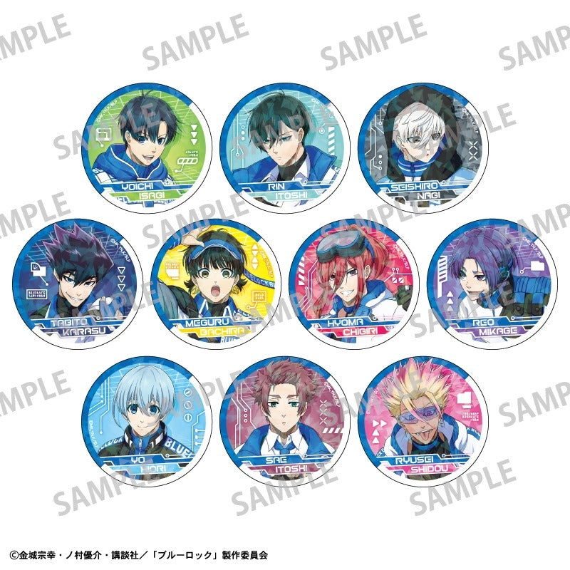 (1BOX=10)(Goods - Badge) Blue Lock Trading Holographic Button Badge "Cyberpunk Revival"