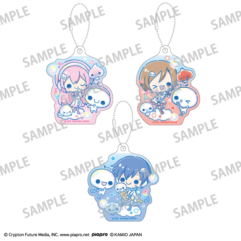 (Goods - Keychain) Hatsune Miku x Pukupuku Awawa-chan Acrylic Keychain Set Megurine Luka, MEIKO, KAITO