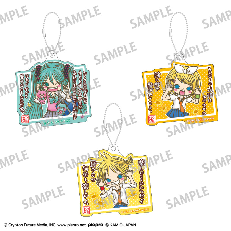 (Goods - Keychain) Hatsune Miku x LOVE TOMO Acrylic Keychain Set Hatsune Miku, Kagamine Rin, Kagamine Len