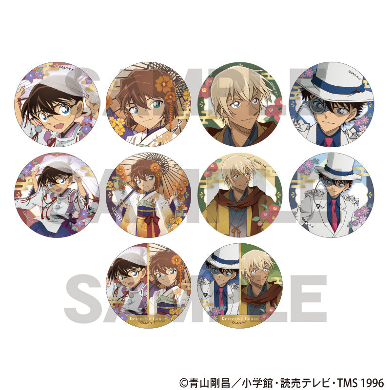 (1BOX=10)(Goods - Badge) Detective Conan Trading Button Badge Autumn Flowers Japanese Clothing