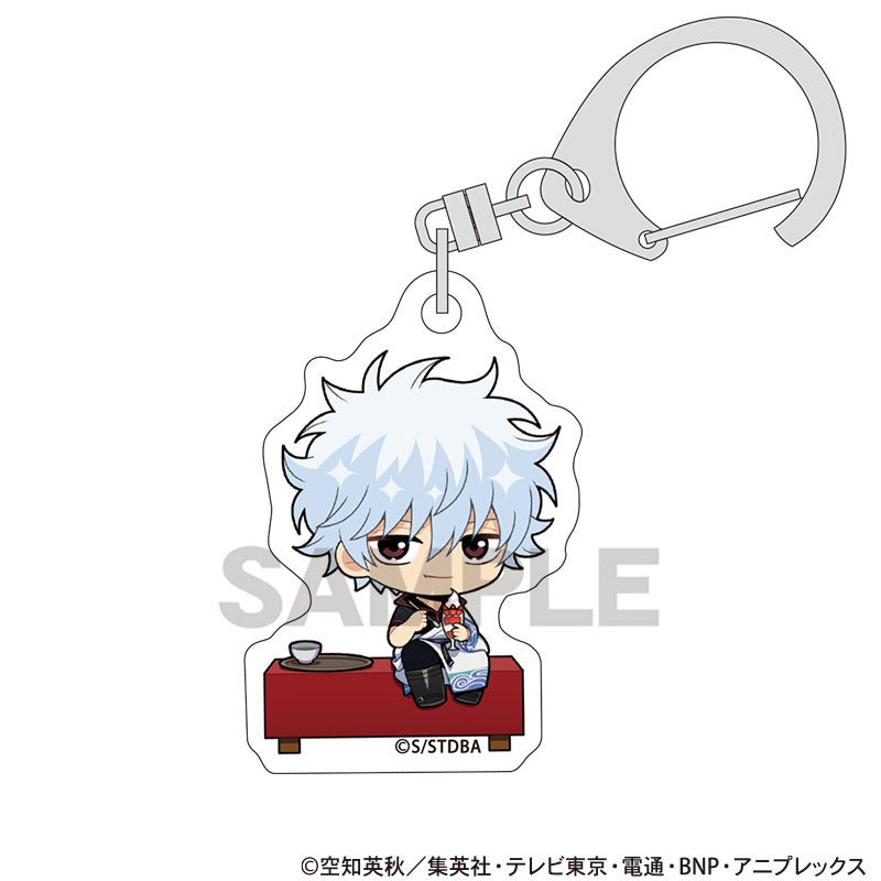 (Goods - Keychain) Gintama Mini Acrylic Keychain Gintoki Sakata Break Time Chibi