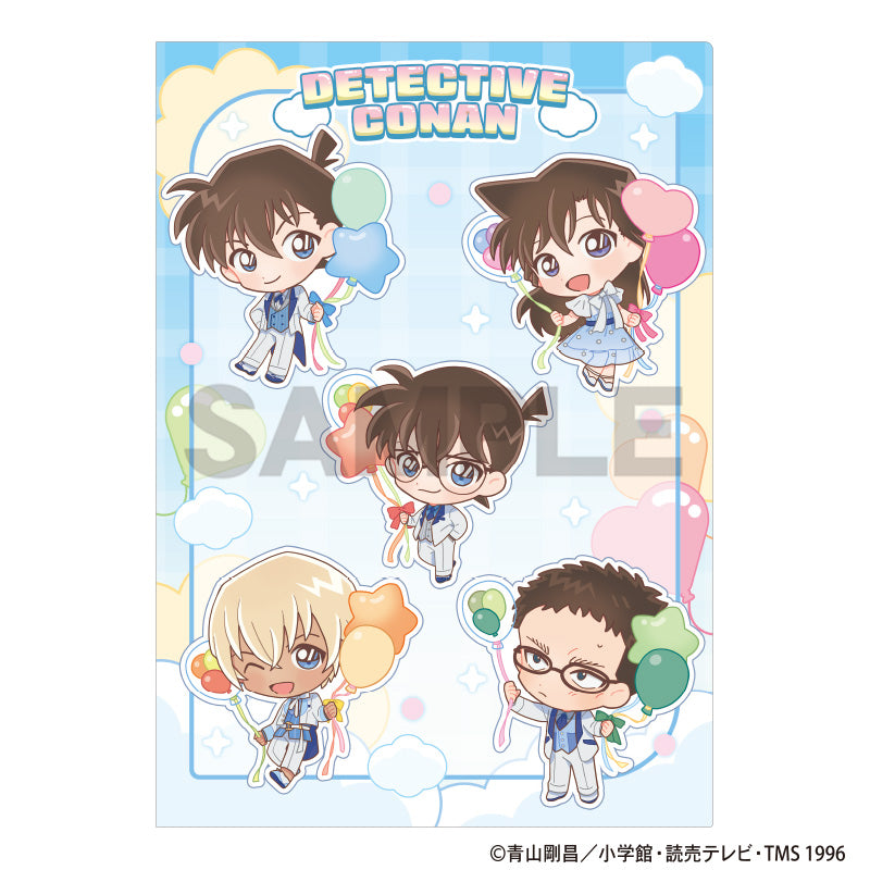 (Goods - Clear File) Detective Conan Single Clear File Blue Balloon Chibi
