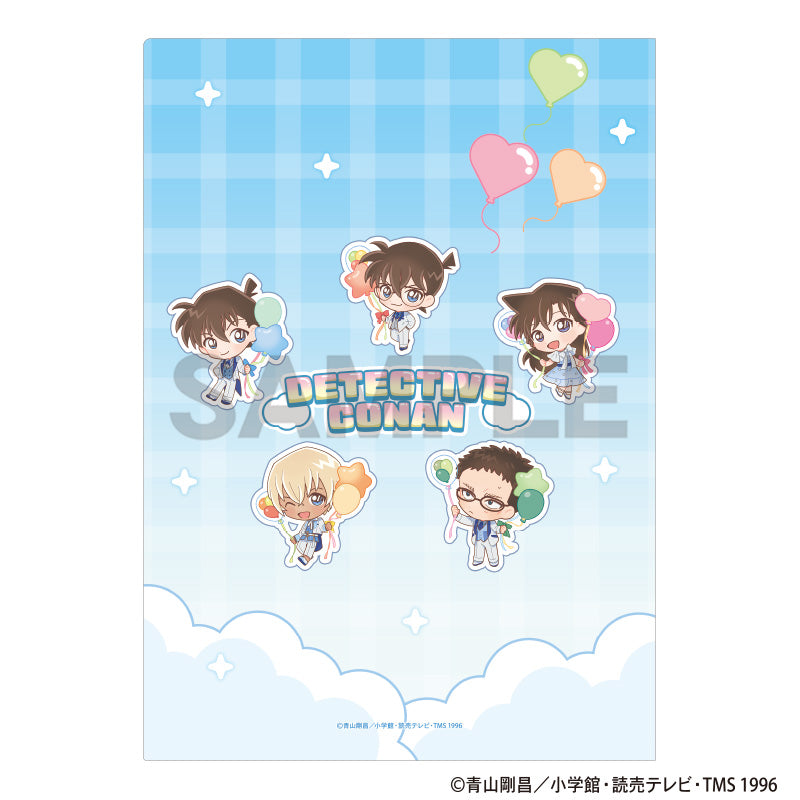 (Goods - Clear File) Detective Conan Single Clear File Blue Balloon Chibi