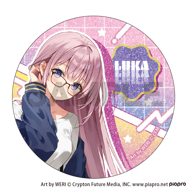(1BOX=12)(Goods - Badge) Hatsune Miku Trading Kira Holo☆MIX Button Badge Glasses Style