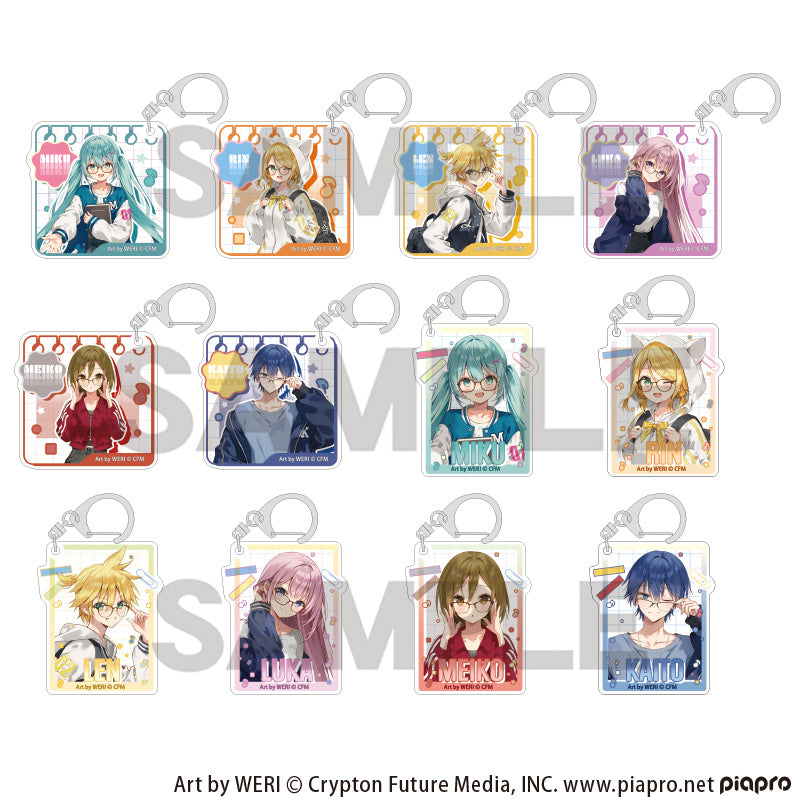 (1BOX=12)(Goods - Keychain) Hatsune Miku Trading Acrylic Keychain Glasses Style
