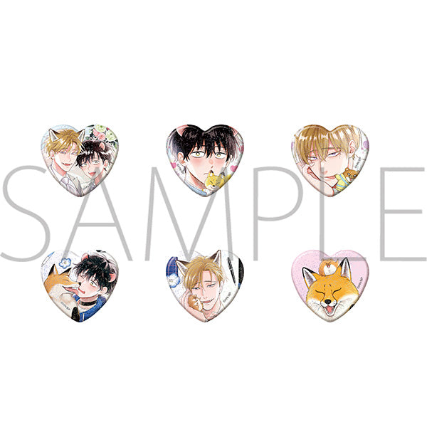 [※Blind](1BOX=6)(Goods - Badge) The Foxy Mouse's Romance (Gochisou Ω wa Chuu to Naku) Oshi Couple Badge Collection