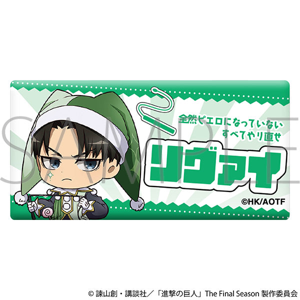 (Goods - Badge) Attack on Titan Acrylic Name Badge / Levi Chibi Pierrot