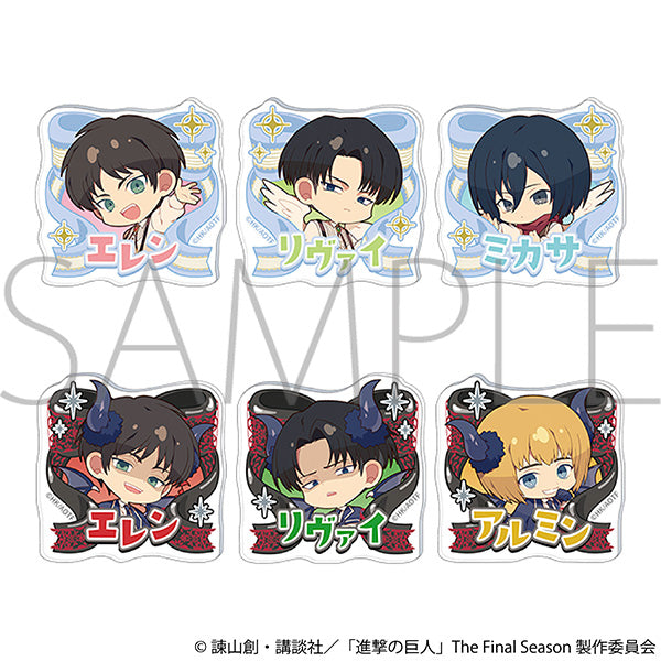 [※Blind](1BOX=6)(Goods - Badge) Attack on Titan Acrylic Badge Collection / Angel and Devil