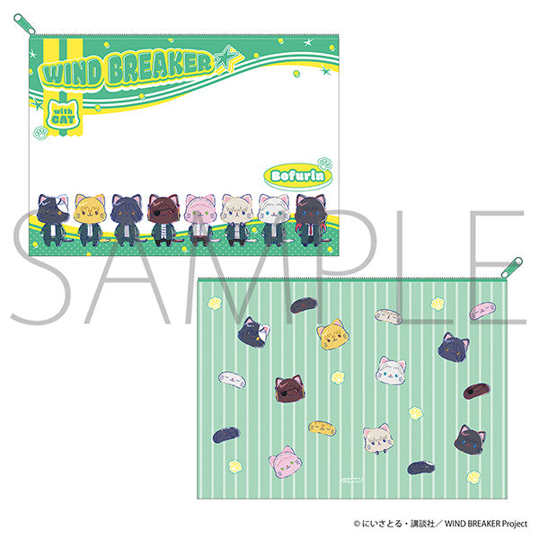 (Goods - Pouch) WIND BREAKER withCAT illustration Ver. Clear Pouch / Wind Chime