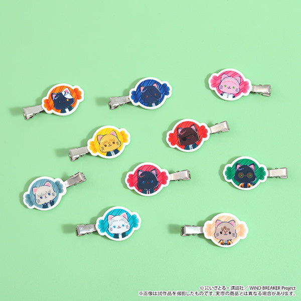 (Goods - Hair Accessory) WIND BREAKER withCAT illustration Ver. Hinged Barrette for Bangs / Hajime Umemiya, Tasuku Tsubakino