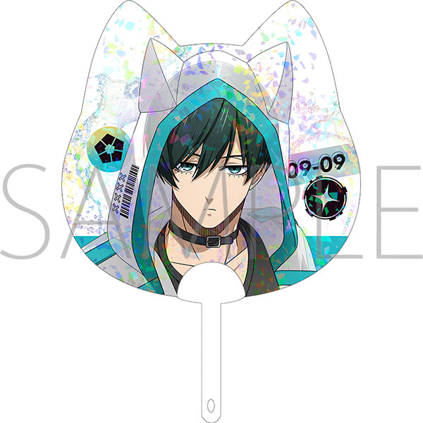(Goods - Uchiwa Fan) Blue Lock Season 2 Clear Uchiwa Fan / Rin Itoshi Cyber Cat