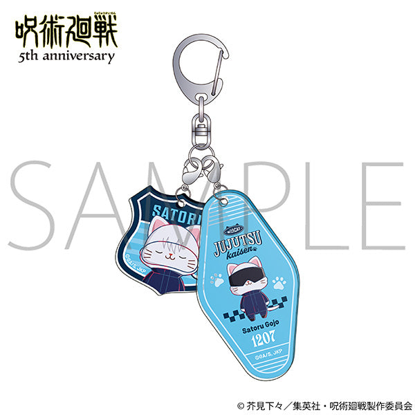 (Goods - Keychain) Jujutsu Kaisen 5th Anniversary withCAT illustration Ver. Two Piece Acrylic Keychain / Satoru Gojo