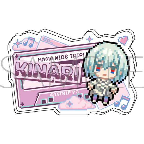 (Goods - Badge) 18TRIP Onamae Acrylic Badge / Kinari Azekawa Pixel Art