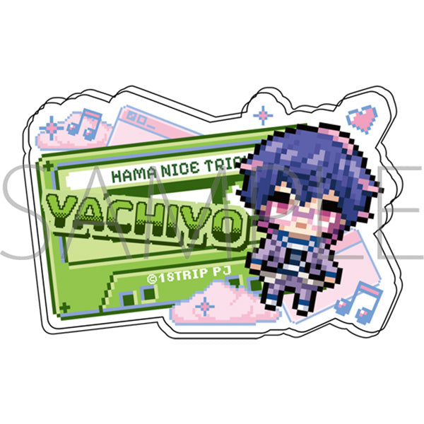 (Goods - Badge) 18TRIP Onamae Acrylic Badge / Yachiyo Fuefuki Pixel Art