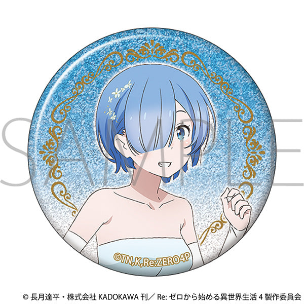 (Goods - Badge) Re:Zero - Starting Life in Another World Glitter Button Badge / Prom - Rem