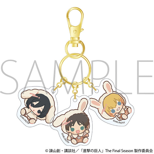 (Goods - Keychain) Attack on Titan Three Piece Acrylic Keychain / Eren, Mikasa, Armin