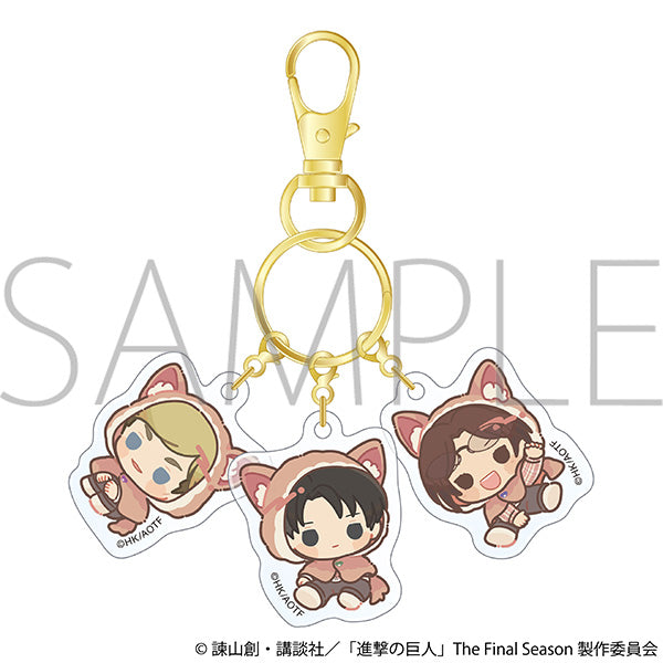(Goods - Keychain) Attack on Titan Three Piece Acrylic Keychain / Levi, Erwin, Hange