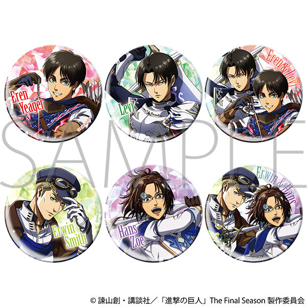 (1BOX=6)(Goods - Badge) Attack on Titan Glitter Chara Badge Collection