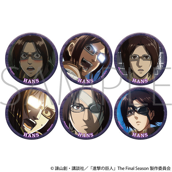 (1BOX=6)(Goods - Badge) Attack on Titan Lots of Hans Chara Badge Collection
