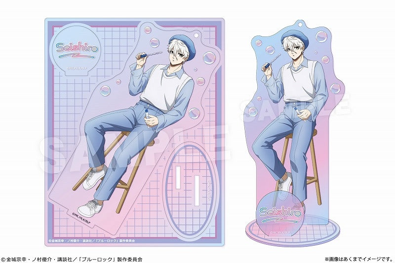 (Goods - Stand Pop) Blue Lock Holographic Acrylic Figure Ver. Soap bubbles 03 Seishiro Nagi