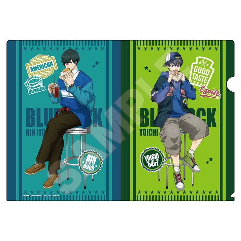 (Goods - Clear File) Blue Lock TV Anime American Retro Clear File Isagi & Rin