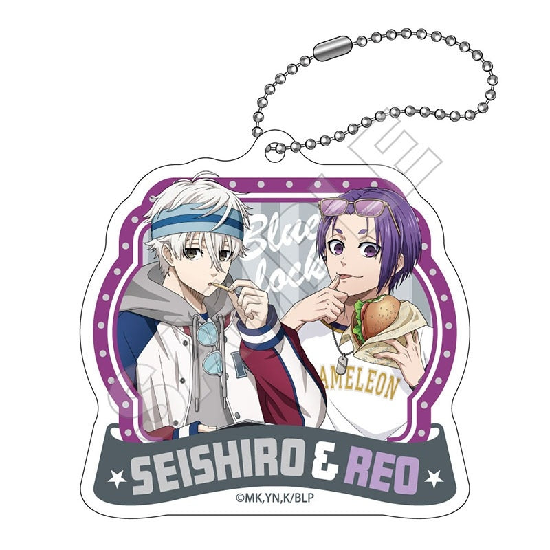 (Goods - Key Chain) Blue Lock TV Anime American Retro Acrylic Key Chain Nagi & Reo