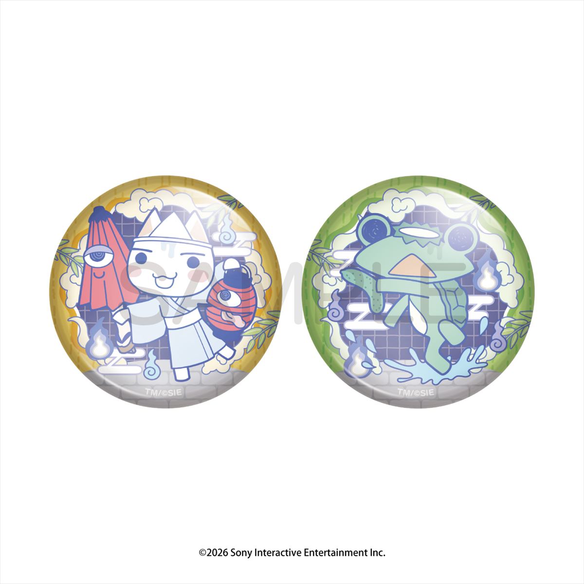 (Goods - Badge) Toro and Friends (Doko Demo Issho) Obake to Issho Button Badge Set <Toro & Ricky>