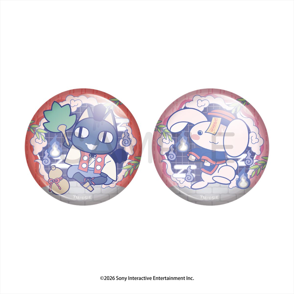 (Goods - Badge) Toro and Friends (Doko Demo Issho) Obake to Issho Button Badge Set <Kuro & Jun>
