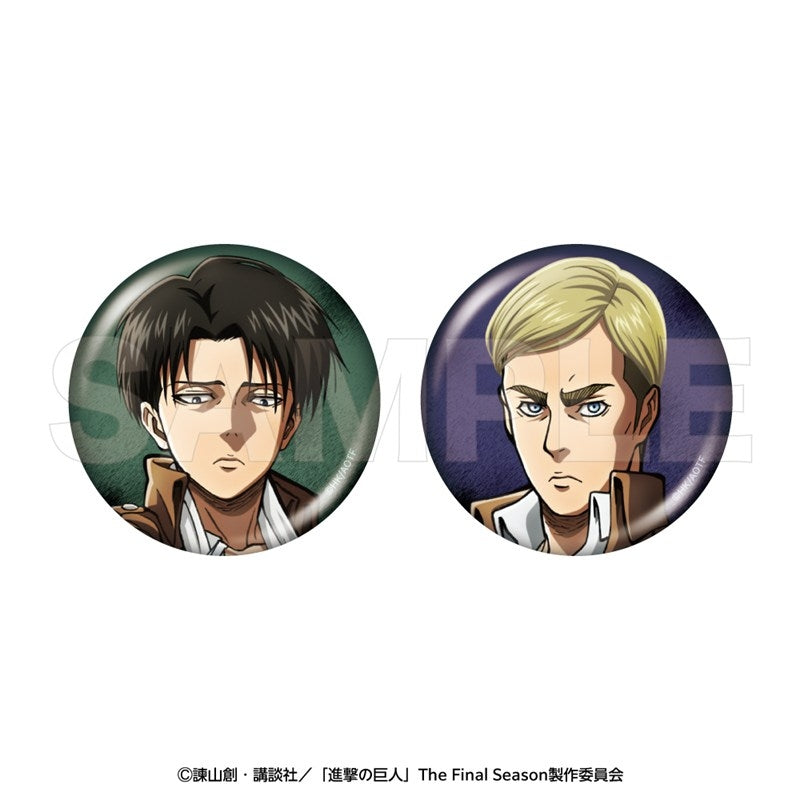 (Goods - Badge) Attack on Titan Chara Badge Set Levi, Erwin