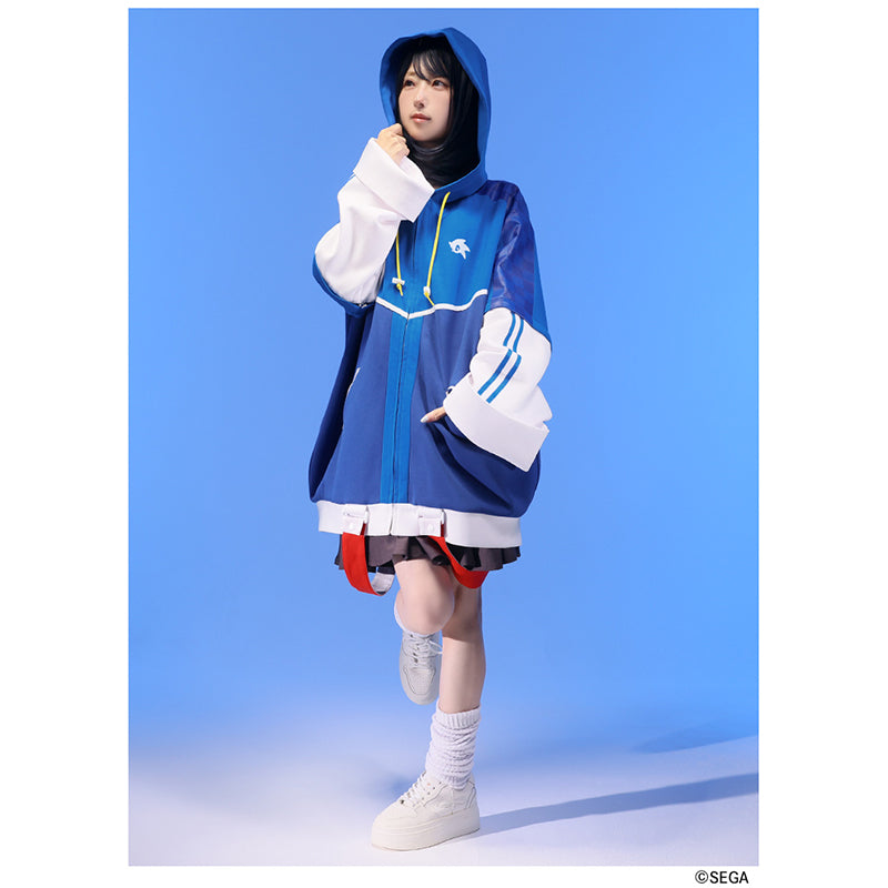 (Goods - Outerwear) Sonic the Hedgehog x Favorite Collab * Sonic - Sound-speed Hedgehog 1-Way Sleeve Scuba Knit Hoodie
