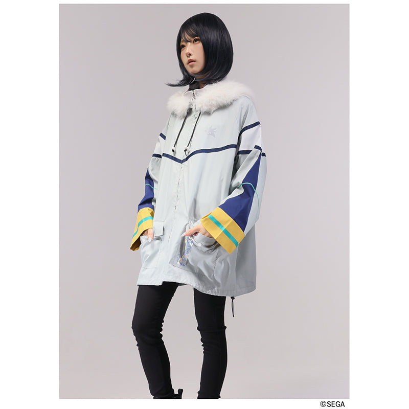 (Goods - Outerwear) Sonic the Hedgehog x Favorite Collab * Silver - Silver Hedgehog Removable Faux Fur-Trim Hooded Blouson