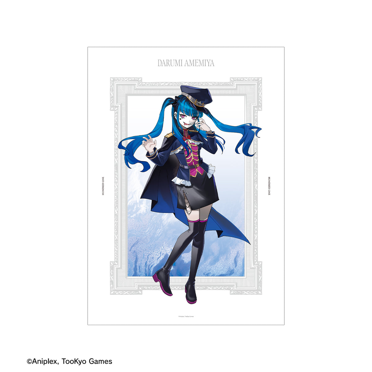 (Goods - Tapestry) HUNDRED LINE Last Defense Academy Art by Karasu BTK Darumi Amemiya Military ver. A3 Matte Poster Karatez Collab