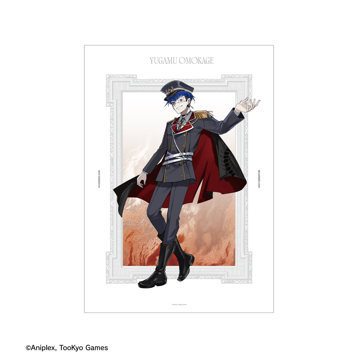 (Goods - Tapestry) HUNDRED LINE Last Defense Academy Art by Karasu BTK Yugamu Omokage Military ver. A3 Matte Poster Karatez Collab