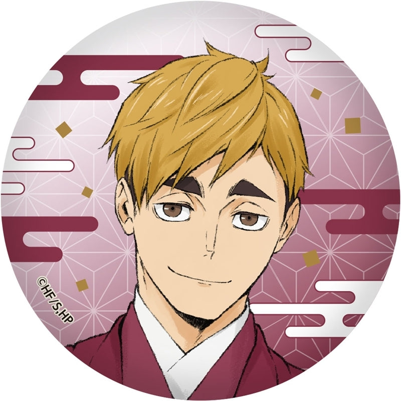 (1BOX=6)(Goods - Badge) Haikyu!! Trading Japanese Washi Paper Button Badge Karasuno/Inarizaki New Year Ver. (6 Types Total)