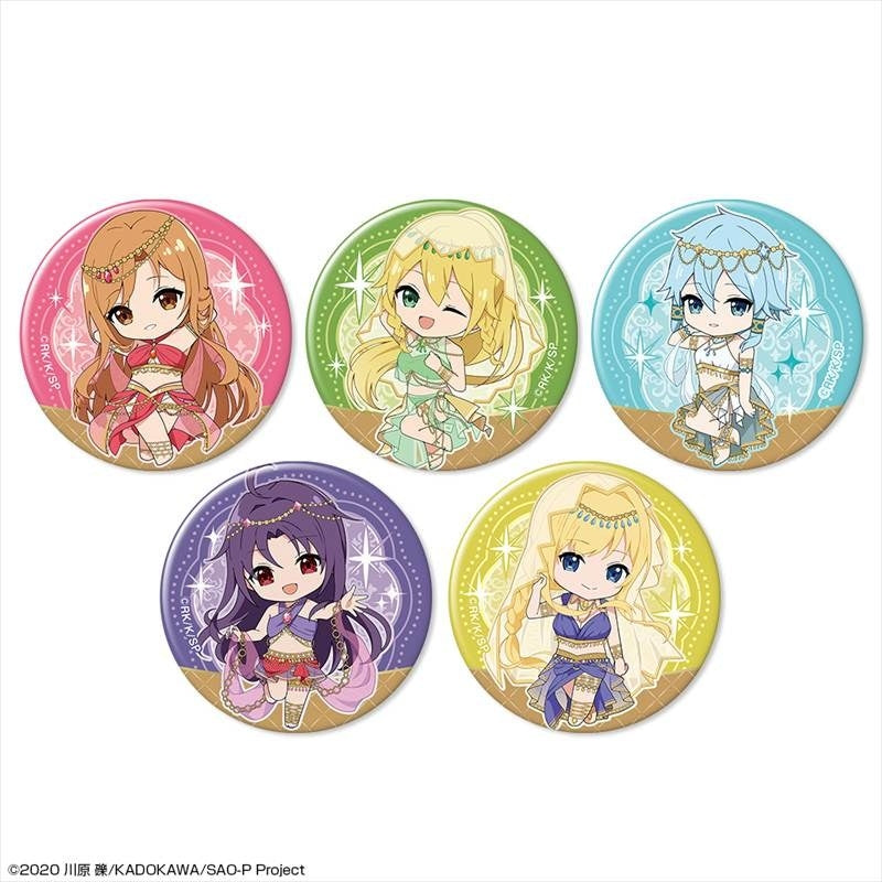 (Goods - Badge) Sword Art Online Set of 5 Trading Button Badge (Chibi Chara Dancer ver.)