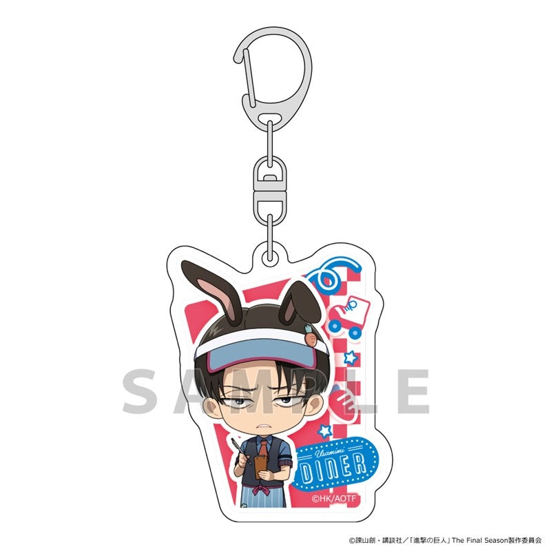 (Goods - Keychain) Attack on Titan Acrylic Keychain (Levi/Bunny Ears Diner)