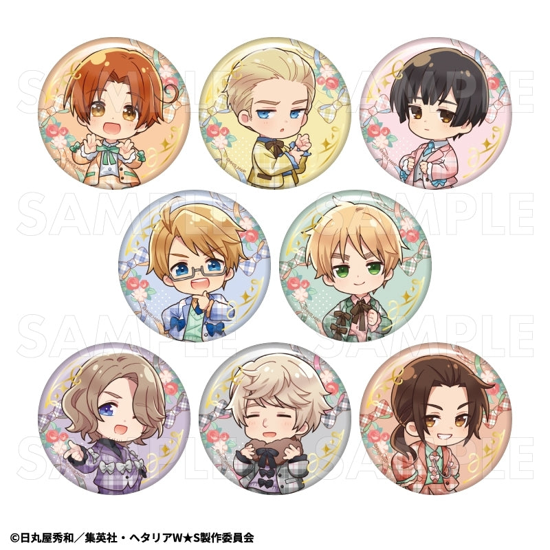 (1BOX=8)(Goods - Badge) Hetalia World★Stars Trading Foil-Stamped Badge (Balletcore Style)