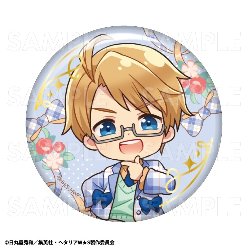 (1BOX=8)(Goods - Badge) Hetalia World★Stars Trading Foil-Stamped Badge (Balletcore Style)