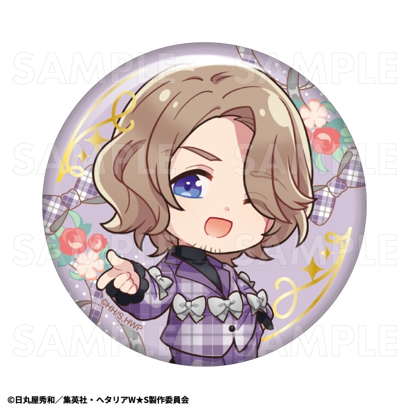 (1BOX=8)(Goods - Badge) Hetalia World★Stars Trading Foil-Stamped Badge (Balletcore Style)