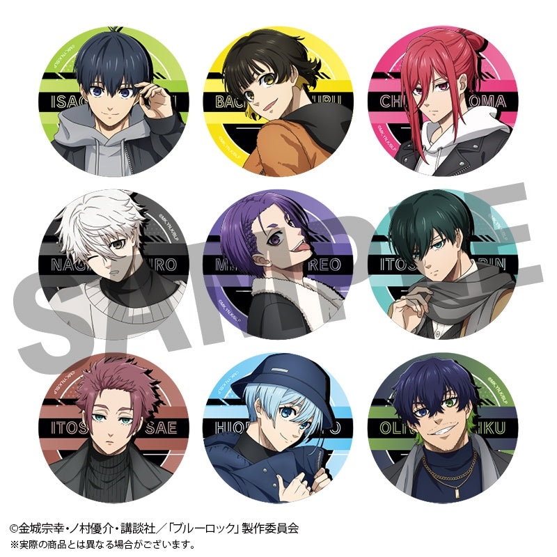 (1BOX=9)(Goods - Badge) Blue Lock Trading Holographic Button Badge vol. 2 (Round One Uniform ver.) 9 Types