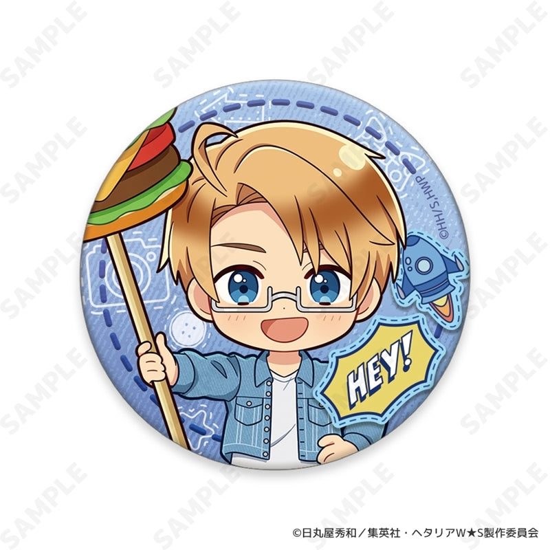 (1BOX=8)(Goods - Badge) Hetalia World★Stars ~ Greetings with Denim Style. ~ Trading Button Badge {Bonus:Badge}