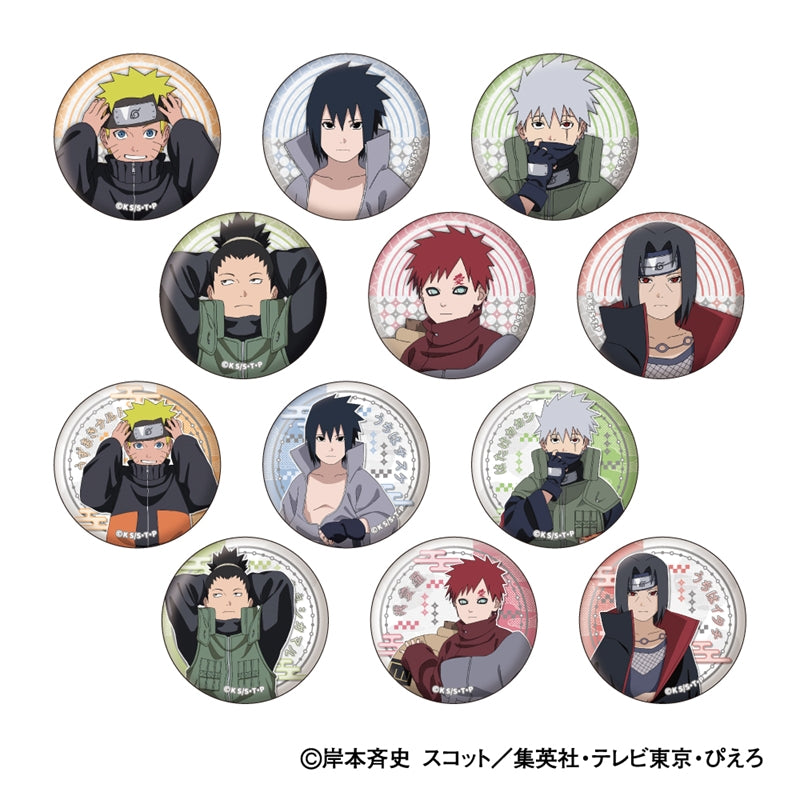 (1BOX=12)(Goods - Badge) NARUTO Shippuden Button Badge Collection Chiisaku Nachatta (Turned into Kids) Ver. (animate Advance Sales)